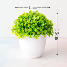 Load image into Gallery viewer, Mini Cute Artificial Bonsai Potted Plastic 15x16cm Friend's Gift Fake Decor  with Plastic Pots Fake Flowers Arrangements for Home Decoration
