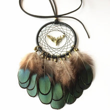 Load image into Gallery viewer, Mini Dream Catcher With Natural Feather Wind Chime Hanging Handmade Lace Feathers Bead Dream Catcher Wind Chimes Hanging Home Room Decoration Car Pendant Ornament Craft Dreamcatcher For Gift Memorial Festival Photography
