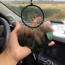 Load image into Gallery viewer, Mini Dream Catcher With Natural Feather Wind Chime Hanging Handmade Lace Feathers Bead Dream Catcher Wind Chimes Hanging Home Room Decoration Car Pendant Ornament Craft Dreamcatcher For Gift Memorial Festival Photography
