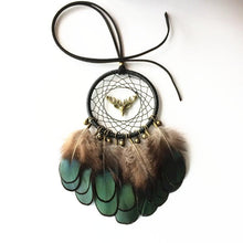 Load image into Gallery viewer, Mini Dream Catcher With Natural Feather Wind Chime Hanging Handmade Lace Feathers Bead Dream Catcher Wind Chimes Hanging Home Room Decoration Car Pendant Ornament Craft Dreamcatcher For Gift Memorial Festival Photography
