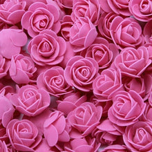 Load image into Gallery viewer, Mini Fake Rose Flower Heads 50/100/200 Pieces Teddy Bear of Roses 3cm Foam Wedding Flowers Accessories Make Bridal Hair Clips Headbands Dress

