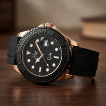 Load image into Gallery viewer, Minimalist Quartz Watch - The Dark Night Rose Gold Edition
