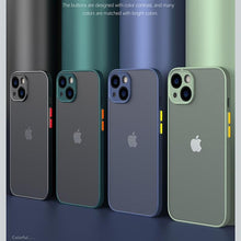 Load image into Gallery viewer, Minimalistic Shockproof Armor Case For iPhone 13 14 12 11 Pro Max XR XS X Luxury Silicone Bumper Clear Hard Cover Mini Luxury Silicone Bumper Clear Hard Cover
