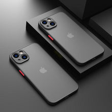 Load image into Gallery viewer, Minimalistic Shockproof Armor Case For iPhone 13 14 12 11 Pro Max XR XS X Luxury Silicone Bumper Clear Hard Cover Mini Luxury Silicone Bumper Clear Hard Cover

