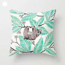 Load image into Gallery viewer, Mint Green Cushion Cover Pillowslip Home Supplies Decorative Fresh Mint Green Gray Watercolour Stripes Generic Solid Decorative Bedroom Pillow Cases Covers Pillow Case Simple Living Room

