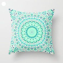 Load image into Gallery viewer, Mint Green Cushion Cover Pillowslip Home Supplies Decorative Fresh Mint Green Gray Watercolour Stripes Generic Solid Decorative Bedroom Pillow Cases Covers Pillow Case Simple Living Room
