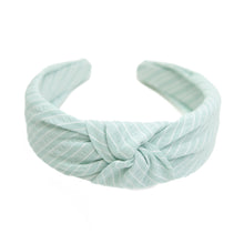 Load image into Gallery viewer, Mint Stripe Knotted Headband
