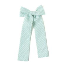 Load image into Gallery viewer, Mint Stripe Lady Hair Bow
