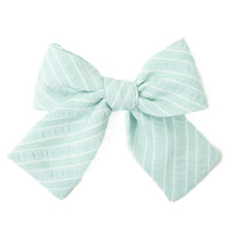 Load image into Gallery viewer, Mint Stripe Petite Hair Bow
