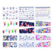 Load image into Gallery viewer, Mixed Designs Water Nail Stickers Decals Dream Catcher Transfer Tip Watermark Flora Painting Slider Manicure Decoration Girls Manicure Decoration Nail Art Supplies 3D Self-Adhesive Nail Decals Designer Nail Stickers for Acrylic Nails

