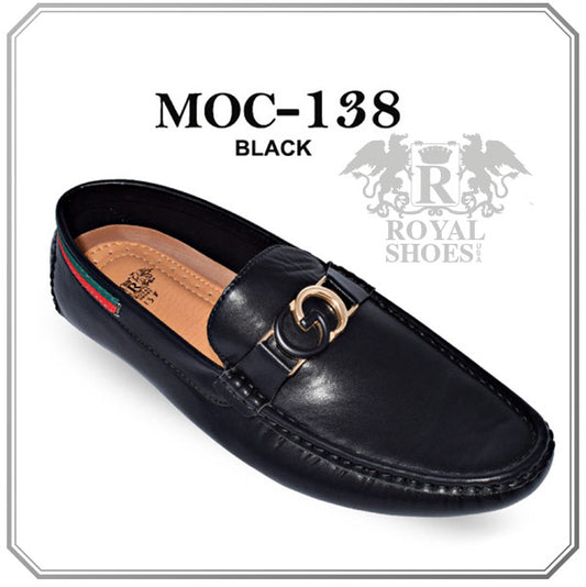 Royal Shoes MOC-138 Black Gucci Look Smoking Slip-on Men's Fancy Prom/Dress Driver/Moccasin Shoes Sizes  8.5-13