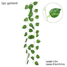 Load image into Gallery viewer, Modern Artificial Green Eucalyptus Leaves Garland Wisteria Rattan Fake Decor Silk Leaf Vines For Wedding Birthday Party Decor
