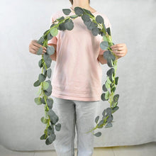 Load image into Gallery viewer, Modern Artificial Green Eucalyptus Leaves Garland Wisteria Rattan Fake Decor Silk Leaf Vines For Wedding Birthday Party Decor
