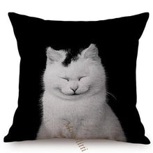 Load image into Gallery viewer, Modern Black And White Animals Portrait Photography Of Lion Zebra Elephant Tiger Pattern Sofa Pillow Cover Home Decor Square Cushions Cover 45x45cm
