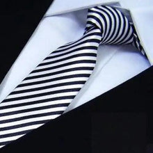 Load image into Gallery viewer, Modern Black And White Men Necktie Casual Business Meeting Formal Polyester Skinny Slim Necktie
