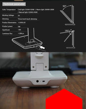 Load image into Gallery viewer, Modern Business Led Office Desk Lamp Touch Dimmable Foldable With Calendar Temperature Alarm Clock table Reading Light Decorative Table Lamp Cute Study Lamps for Bedroom Décor
