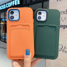 Load image into Gallery viewer, Modern Card Candy Color Phone Case For iPhone 12 11 13 Pro Max 12 13 Pro 11 Shockproof Bumper Soft Back Cover Colorful Silicone Phone Cover
