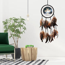 Load image into Gallery viewer, Modern Dream Catcher Wolf Totem Car Hanging Ornaments Pendant Wolf Decor Traditional Feather Wind Chimes Handmade For Bedroom Wall Hanging Home Decorations Crafts
