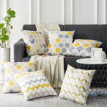 Load image into Gallery viewer, Modern Geometric Decorative Geometric Pillow Cushion Cases Outdoor Square Yellow Decorative Pillow Covers For Couch Bedroom Pillow Cases Cushion Covers
