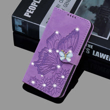Load image into Gallery viewer, Modern Glitter Leather Flip Wallet Phone Case For iPhone 14 13 12 Pro Max 11 Shiny Green Butterfly Cover Glitter Flip Case Mobile Phone Case PU Leather Magnetic Case
