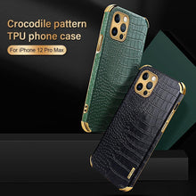 Load image into Gallery viewer, Modern Green Leather Case for iPhone 14 Pro Max Mini 13 11 Pro Max X XR XS Max 13 Mini Cases Luxury PU Leather Covers Luxury Cover Gold Edge  for Women Girls Slim Leather Elegant Iphone Protective Cover
