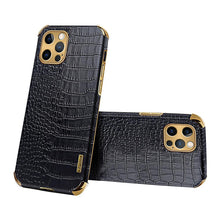 Load image into Gallery viewer, Modern Green Leather Case for iPhone 14 Pro Max Mini 13 11 Pro Max X XR XS Max 13 Mini Cases Luxury PU Leather Covers Luxury Cover Gold Edge  for Women Girls Slim Leather Elegant Iphone Protective Cover
