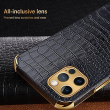 Load image into Gallery viewer, Modern Green Leather Case for iPhone 14 Pro Max Mini 13 11 Pro Max X XR XS Max 13 Mini Cases Luxury PU Leather Covers Luxury Cover Gold Edge  for Women Girls Slim Leather Elegant Iphone Protective Cover
