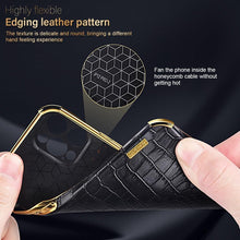 Load image into Gallery viewer, Modern Green Leather Case for iPhone 14 Pro Max Mini 13 11 Pro Max X XR XS Max 13 Mini Cases Luxury PU Leather Covers Luxury Cover Gold Edge  for Women Girls Slim Leather Elegant Iphone Protective Cover
