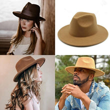 Load image into Gallery viewer, Modern Hats For Women Fedoras Winter Women Hats Simple Classic Hat Wedding Lady Retro Wide Brim Floppy Hat Men Fedora Hat Fashionable Classic Wide Brim Hat For Summer Dress Hats
