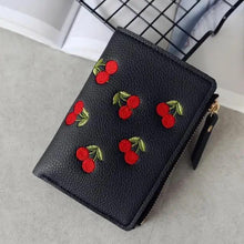 Load image into Gallery viewer, Modern Lightweight Cherry PU Leather Mini Wallet For Women Cute Design Purse Women Holder Minimalist Bag

