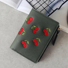 Load image into Gallery viewer, Modern Lightweight Cherry PU Leather Mini Wallet For Women Cute Design Purse Women Holder Minimalist Bag
