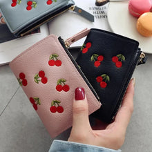 Load image into Gallery viewer, Modern Lightweight Cherry PU Leather Mini Wallet For Women Cute Design Purse Women Holder Minimalist Bag
