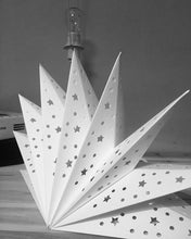 Load image into Gallery viewer, Modern Retro Led Table Lamp Desk Light Paper Star Wood Lamp Nordic Design Minimalist Bedside Living Room Bedroom Decor  Cute Study Lamps for Bedroom Décor
