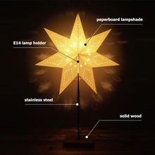 Load image into Gallery viewer, Modern Retro Led Table Lamp Desk Light Paper Star Wood Lamp Nordic Design Minimalist Bedside Living Room Bedroom Decor  Cute Study Lamps for Bedroom Décor

