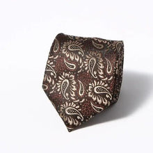 Load image into Gallery viewer, Modern Style Black Brown Wedding Neck Ties For Men Stylish Stripe Design Wedding And Casual Suit Neckties For Men
