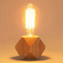 Load image into Gallery viewer, Modern table lamp E27 Wooden desk lamp Diamond bedside lamp for home/bedroom/living room decor EU-Plug Wooden Base Decorative Table Lamp Cute Study Lamps for Bedroom Décor
