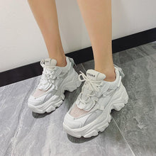 Load image into Gallery viewer, Modern Thick Platform Sneakers White Woman Vulcanize Shoes Luxury Tennis Sneakers Trainers Lace Up Fashion Comfortable Walking Footwear New Lightweight Sneakers
