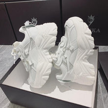 Load image into Gallery viewer, Modern Thick Platform Sneakers White Woman Vulcanize Shoes Luxury Tennis Sneakers Trainers Lace Up Fashion Comfortable Walking Footwear New Lightweight Sneakers
