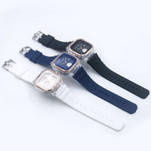 Load image into Gallery viewer, Modern Transparent Quartz Watch Sports Kids Children Watches For Girls Boys Square Women Sports Electronic Casual Quartz Wristwatch With Bezel Case Silicone Band Watch For Women Men
