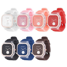 Load image into Gallery viewer, Modern Transparent Quartz Watch Sports Kids Children Watches For Girls Boys Square Women Sports Electronic Casual Quartz Wristwatch With Bezel Case Silicone Band Watch For Women Men

