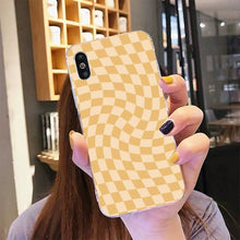 Load image into Gallery viewer, Modern Unique Design Checkers Phone Case for iPhone 11 12 13 Mini Pro Max Case Black And White Checkerboard Pattern Case Stylish Case For Girls
