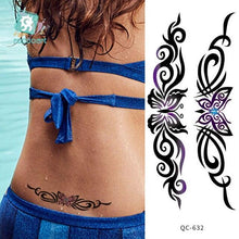 Load image into Gallery viewer, Modern Waterproof Red Flowers Tattoo Multi-Colored Stickers Back Waist Temporary Tattoo Luxury Style
