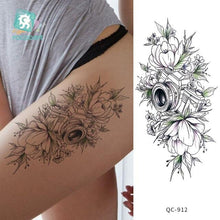 Load image into Gallery viewer, Modern Waterproof Red Flowers Tattoo Multi-Colored Stickers Back Waist Temporary Tattoo Luxury Style
