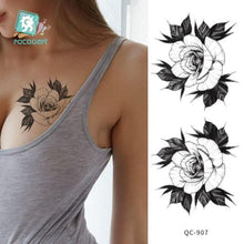 Load image into Gallery viewer, Modern Waterproof Red Flowers Tattoo Multi-Colored Stickers Back Waist Temporary Tattoo Luxury Style
