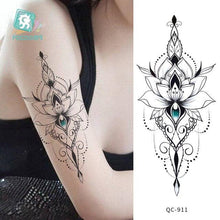 Load image into Gallery viewer, Modern Waterproof Red Flowers Tattoo Multi-Colored Stickers Back Waist Temporary Tattoo Luxury Style
