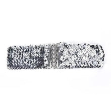 Load image into Gallery viewer, Modern Wide Fabric Strap Silver Metal Buckle Belts For Women Trendy Fashion Stretchable Classic Belts
