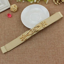 Load image into Gallery viewer, Modern Wide Fabric Strap Silver Metal Buckle Belts For Women Trendy Fashion Stretchable Classic Belts
