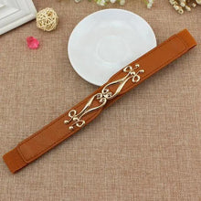Load image into Gallery viewer, Modern Wide Fabric Strap Silver Metal Buckle Belts For Women Trendy Fashion Stretchable Classic Belts
