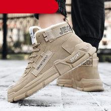 Load image into Gallery viewer, Modern Winter Mens Boots Snow Lightweight Non-Slip Lace-Up Outdoor Warm Sneakers High-Top Cotton Casual Shoes Outdoor Water Resistant Camping Walking Autumn Sneakers
