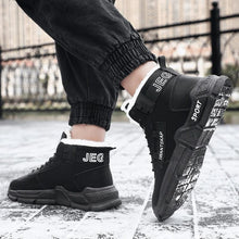 Load image into Gallery viewer, Modern Winter Mens Boots Snow Lightweight Non-Slip Lace-Up Outdoor Warm Sneakers High-Top Cotton Casual Shoes Outdoor Water Resistant Camping Walking Autumn Sneakers

